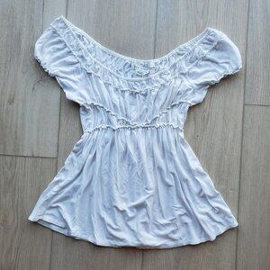 max studio white babydoll top
